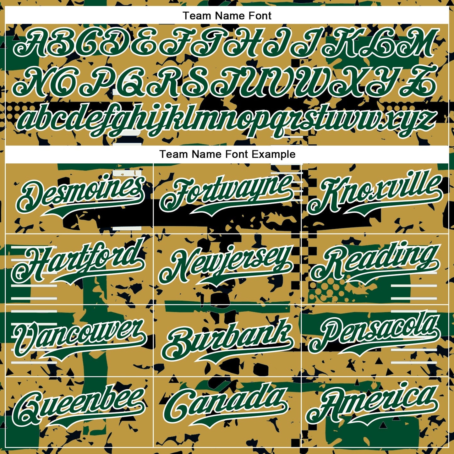 Custom Old Gold Kelly Green Black-White Abstract Fragment Shape Bomber Full-Snap Varsity Letterman Hoodie Jacket view 5