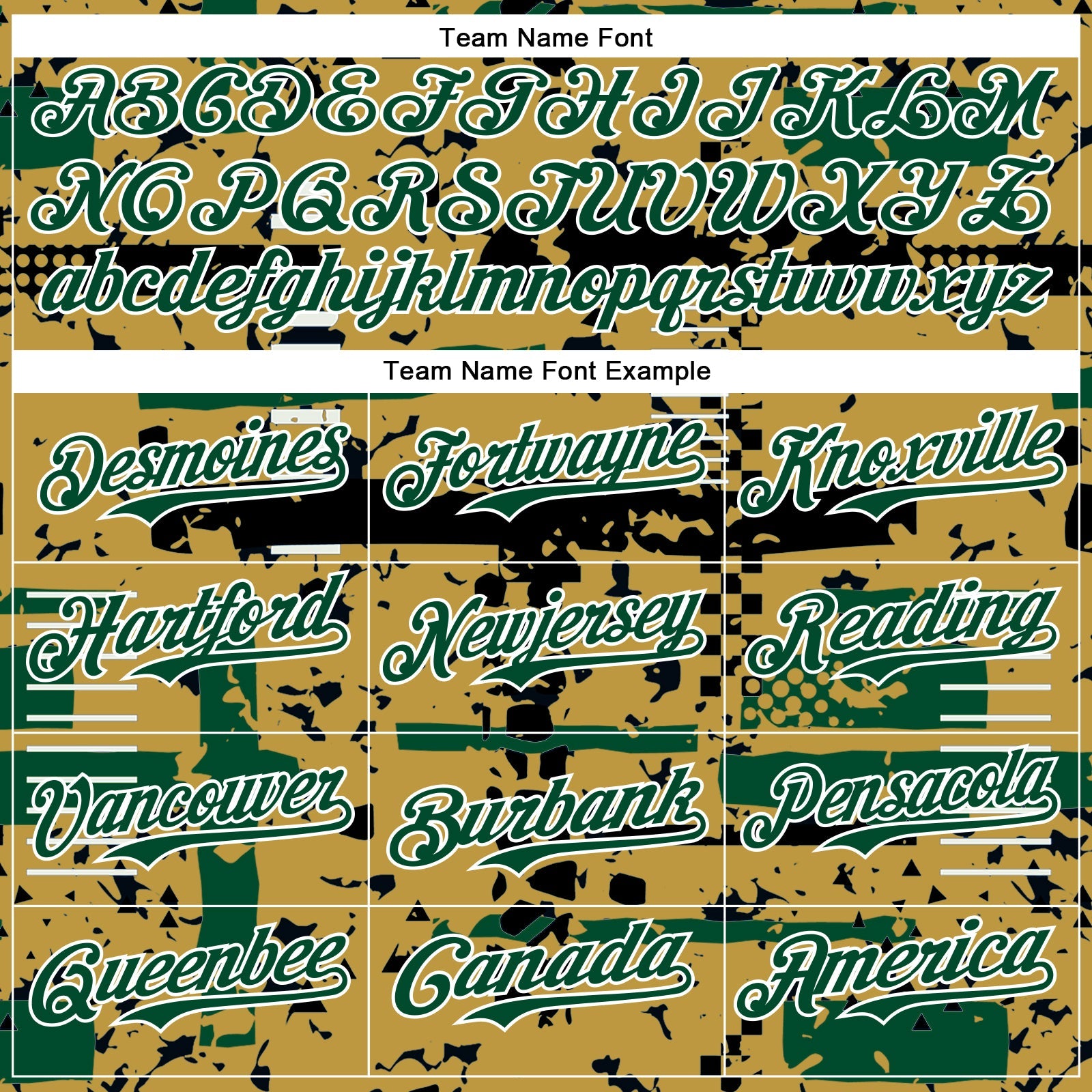 Custom Old Gold Kelly Green Black-White Abstract Fragment Shape Bomber Full-Snap Varsity Letterman Hoodie Jacket view 5