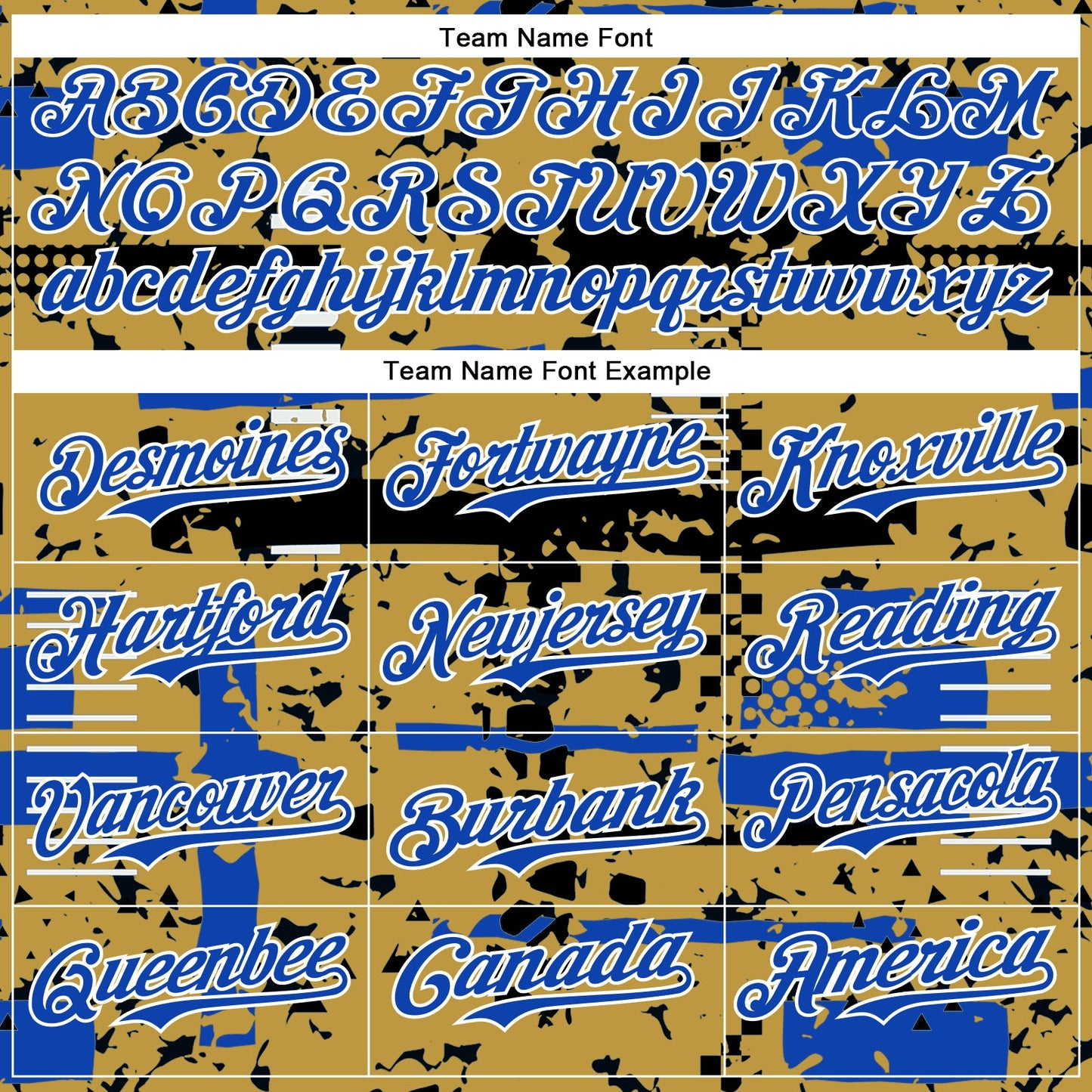 Custom Old Gold Thunder Blue Black-White Abstract Fragment Shape Bomber Full-Snap Varsity Letterman Hoodie Jacket view 5