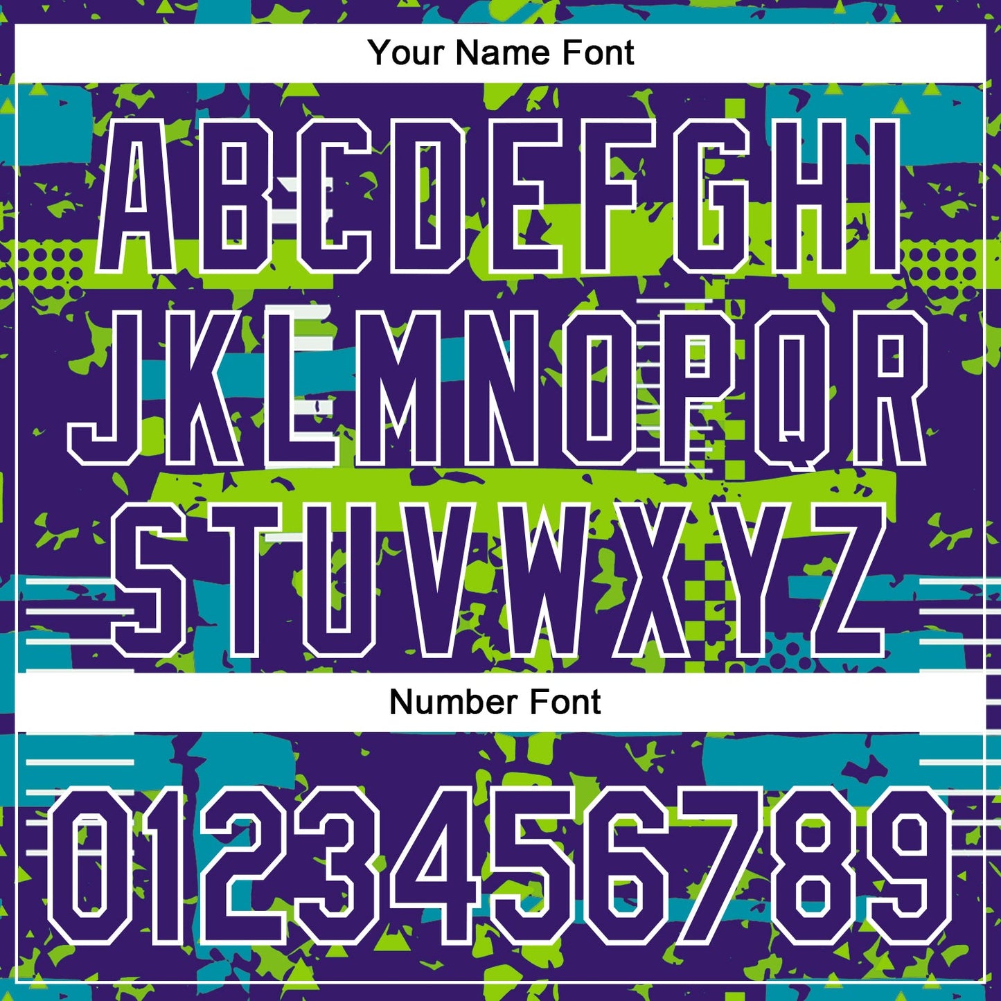 Custom Purple Teal Neon Green-White Abstract Fragment Shape Bomber Full-Snap Varsity Letterman Hoodie Jacket view 6