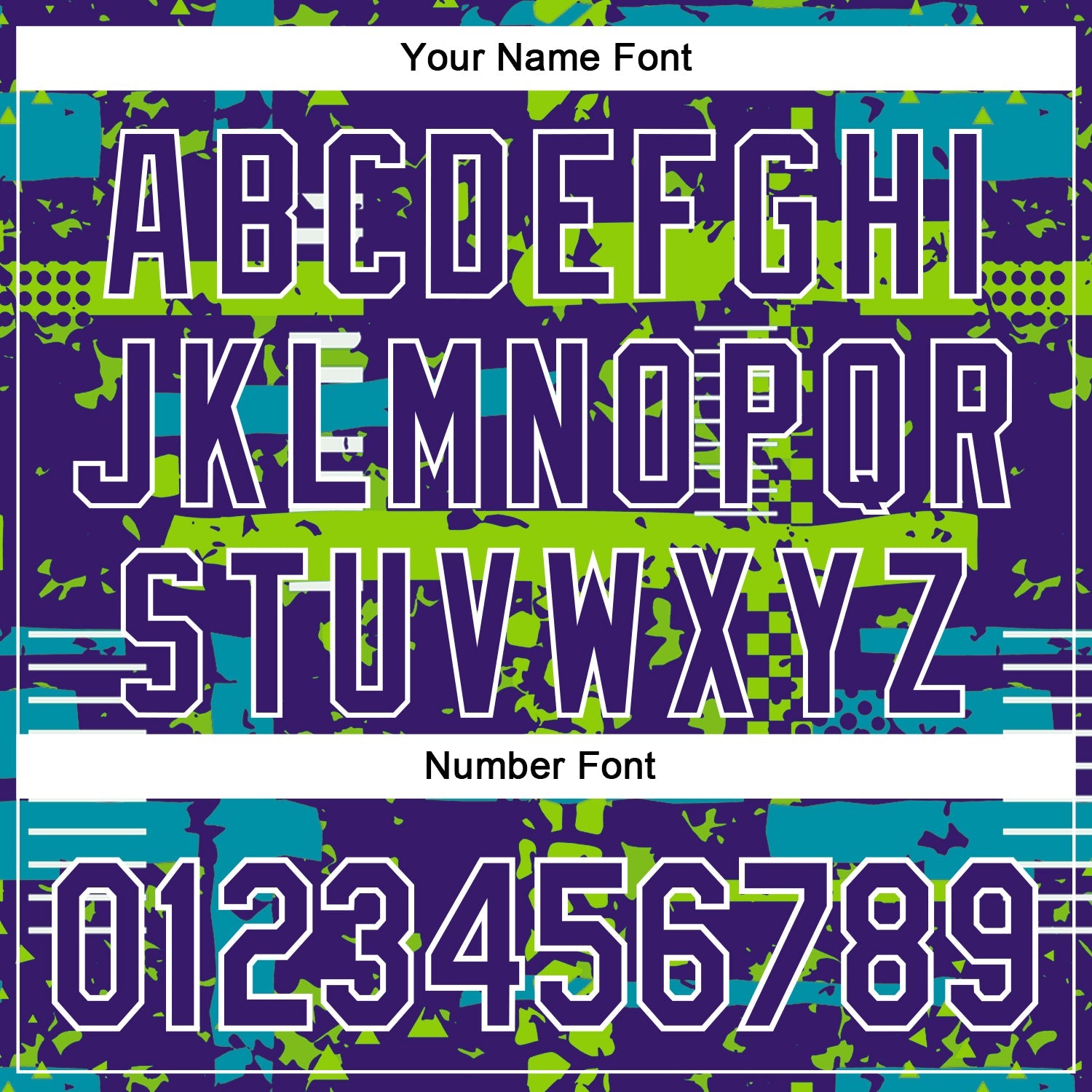 Custom Purple Teal Neon Green-White Abstract Fragment Shape Bomber Full-Snap Varsity Letterman Hoodie Jacket view 6