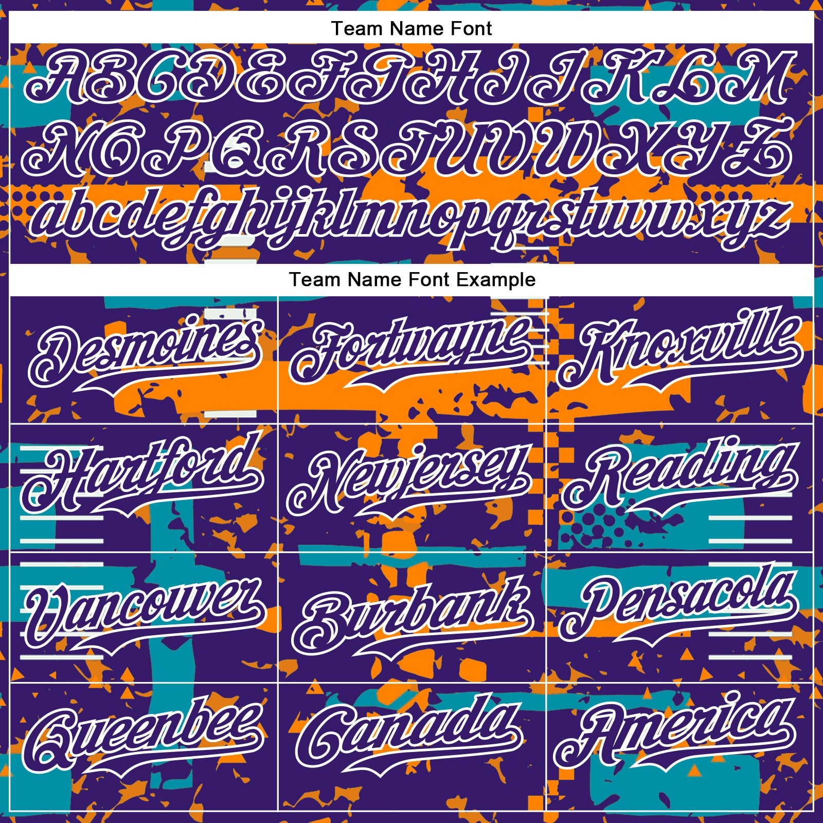 Custom Purple Teal Bay Orange-White Abstract Fragment Shape Bomber Full-Snap Varsity Letterman Hoodie Jacket view 5