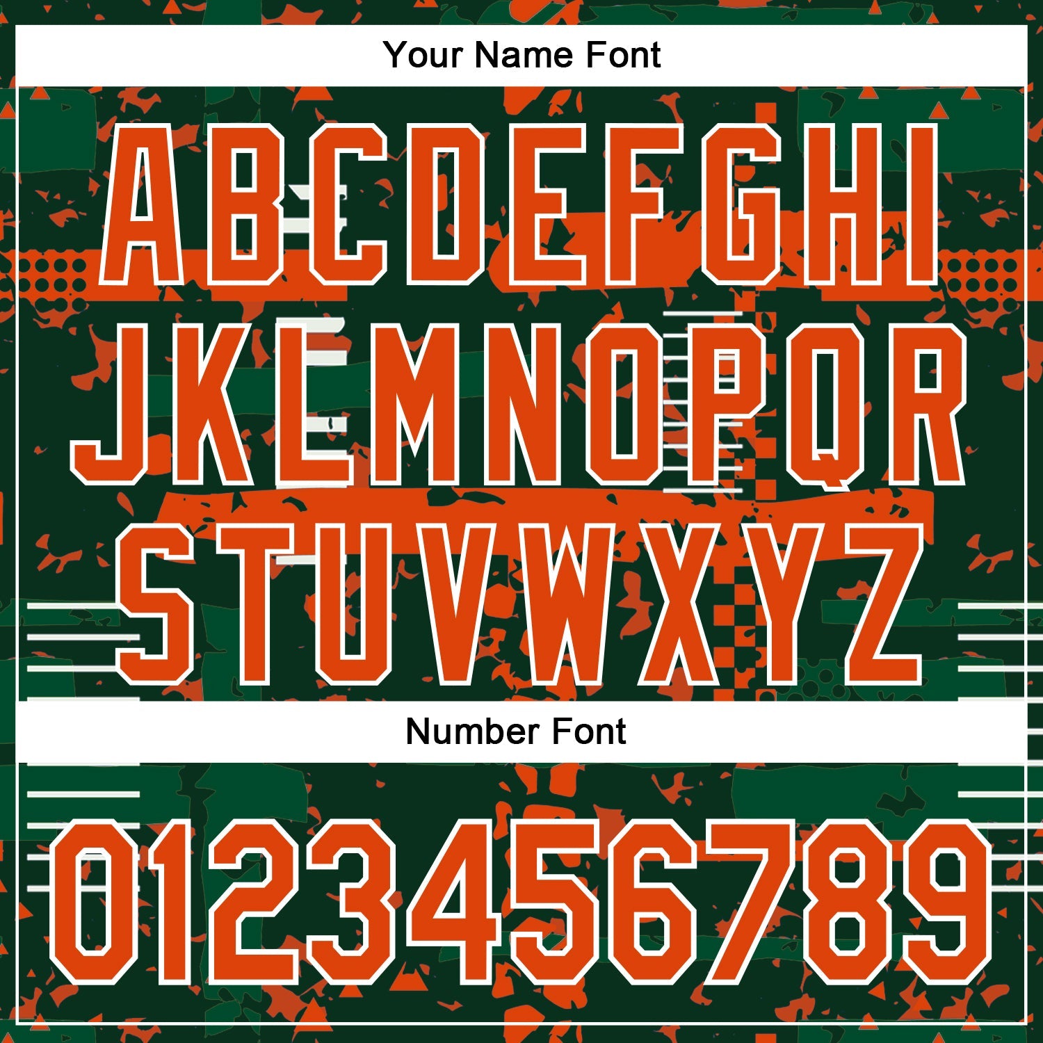 Custom Green Orange Kelly Green-White Abstract Fragment Shape Bomber Full-Snap Varsity Letterman Hoodie Jacket view 6