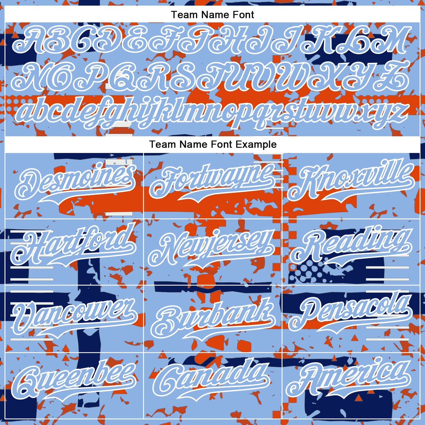 Custom Light Blue Royal Orange-White Abstract Fragment Shape Bomber Full-Snap Varsity Letterman Hoodie Jacket view 5