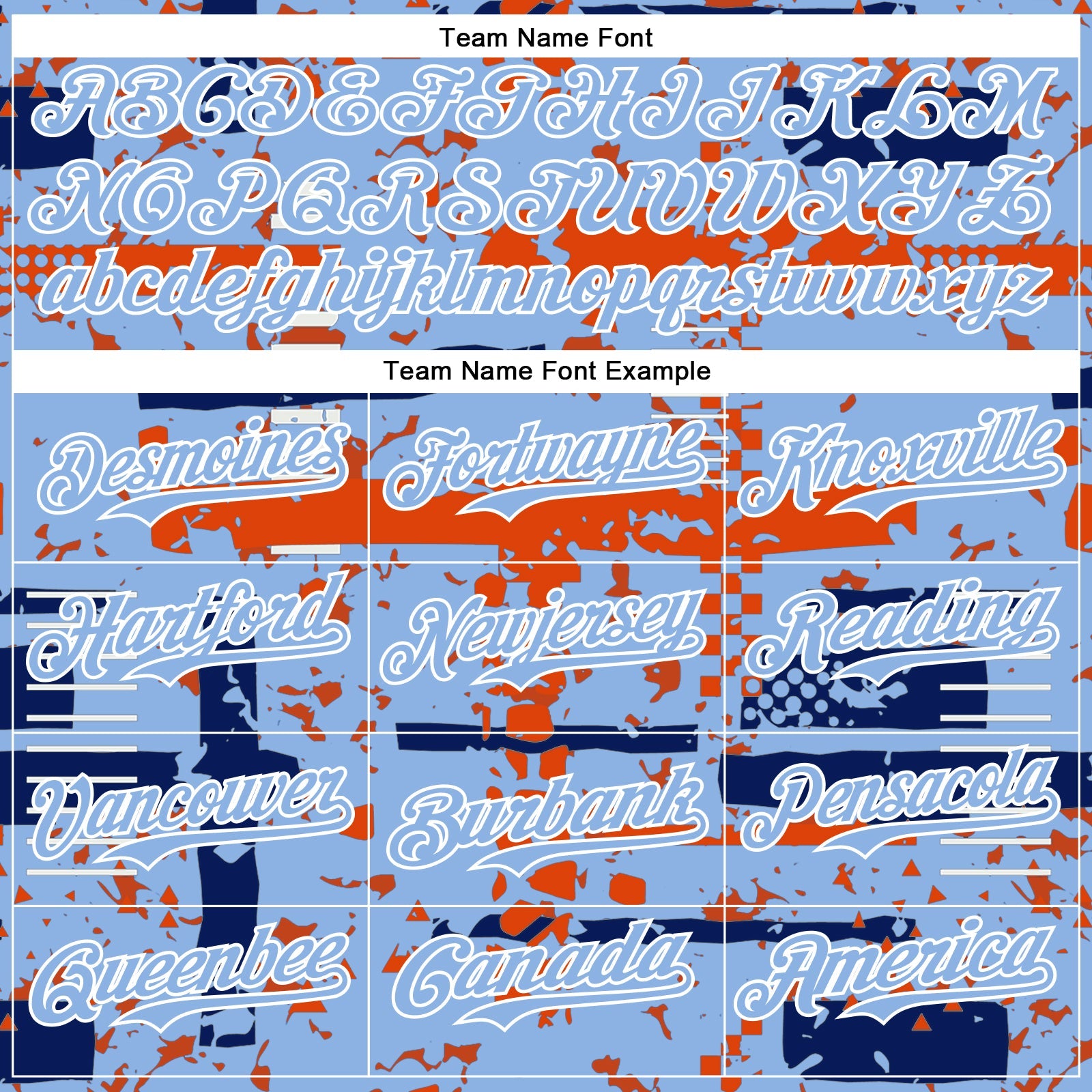 Custom Light Blue Royal Orange-White Abstract Fragment Shape Bomber Full-Snap Varsity Letterman Hoodie Jacket view 5