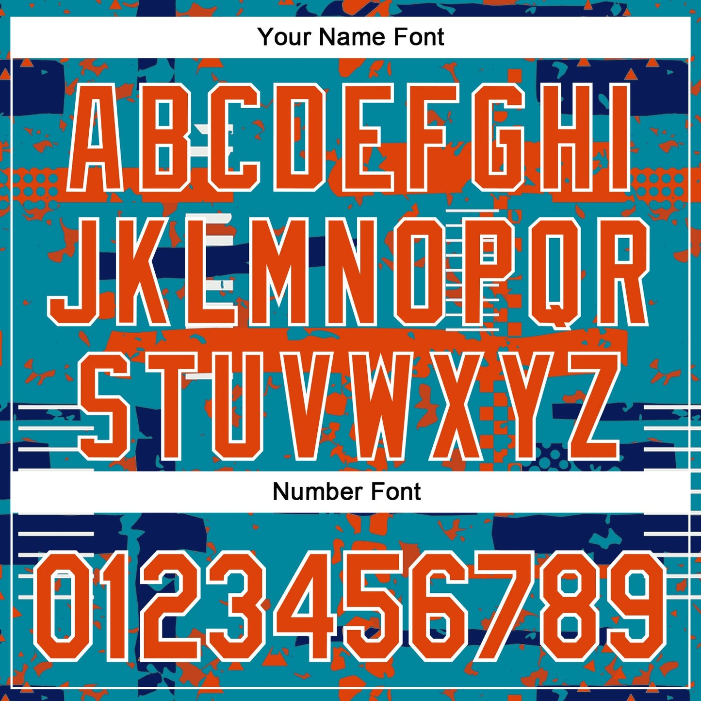 Custom Teal Orange Royal-White Abstract Fragment Shape Bomber Full-Snap Varsity Letterman Hoodie Jacket view 6