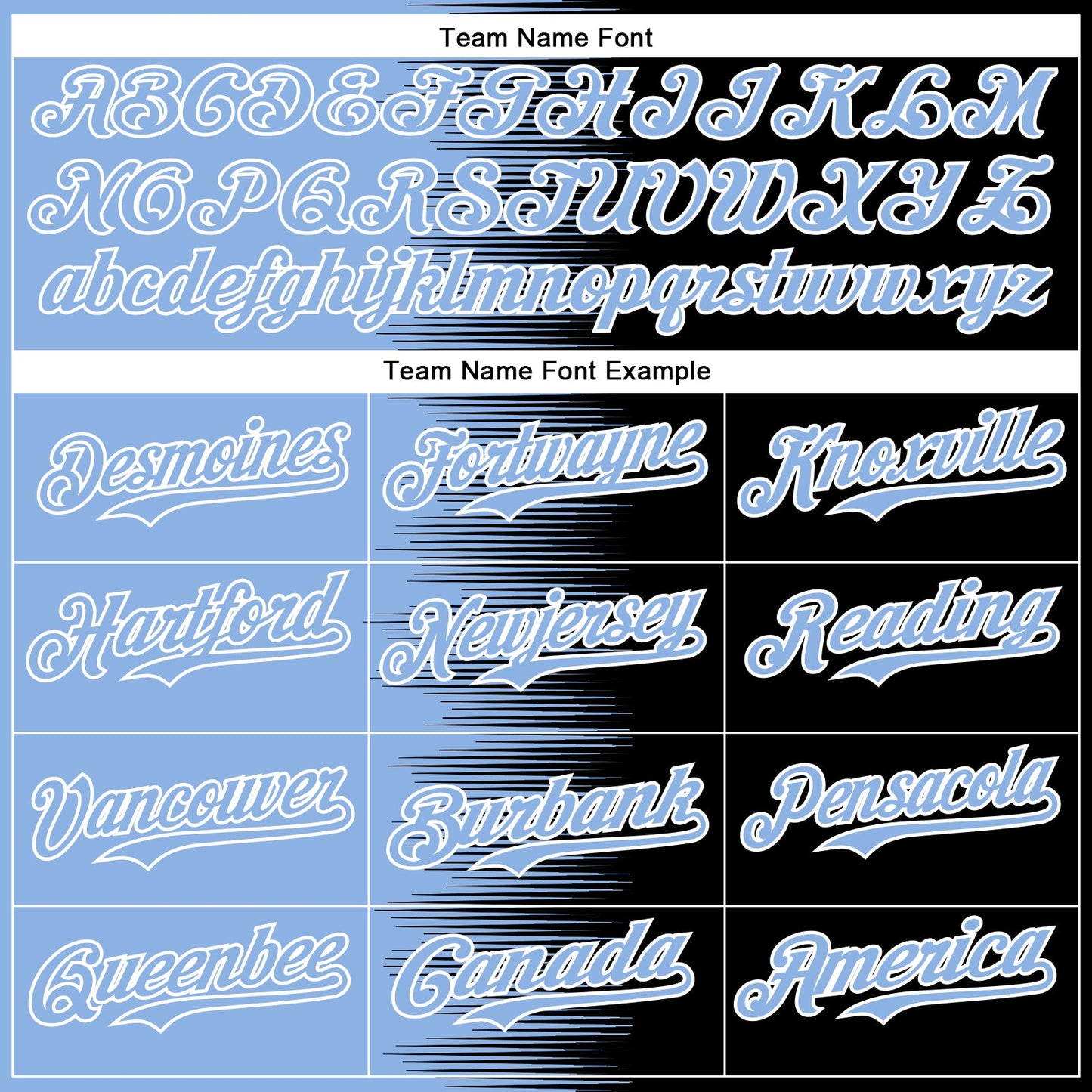 Custom Light Blue Black-White Gradient Line Bomber Full-Snap Varsity Letterman Hoodie Jacket view 5