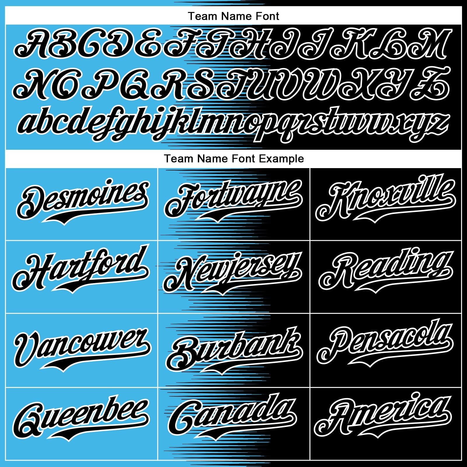 Custom Sky Blue Black-White Gradient Line Bomber Full-Snap Varsity Letterman Hoodie Jacket view 5