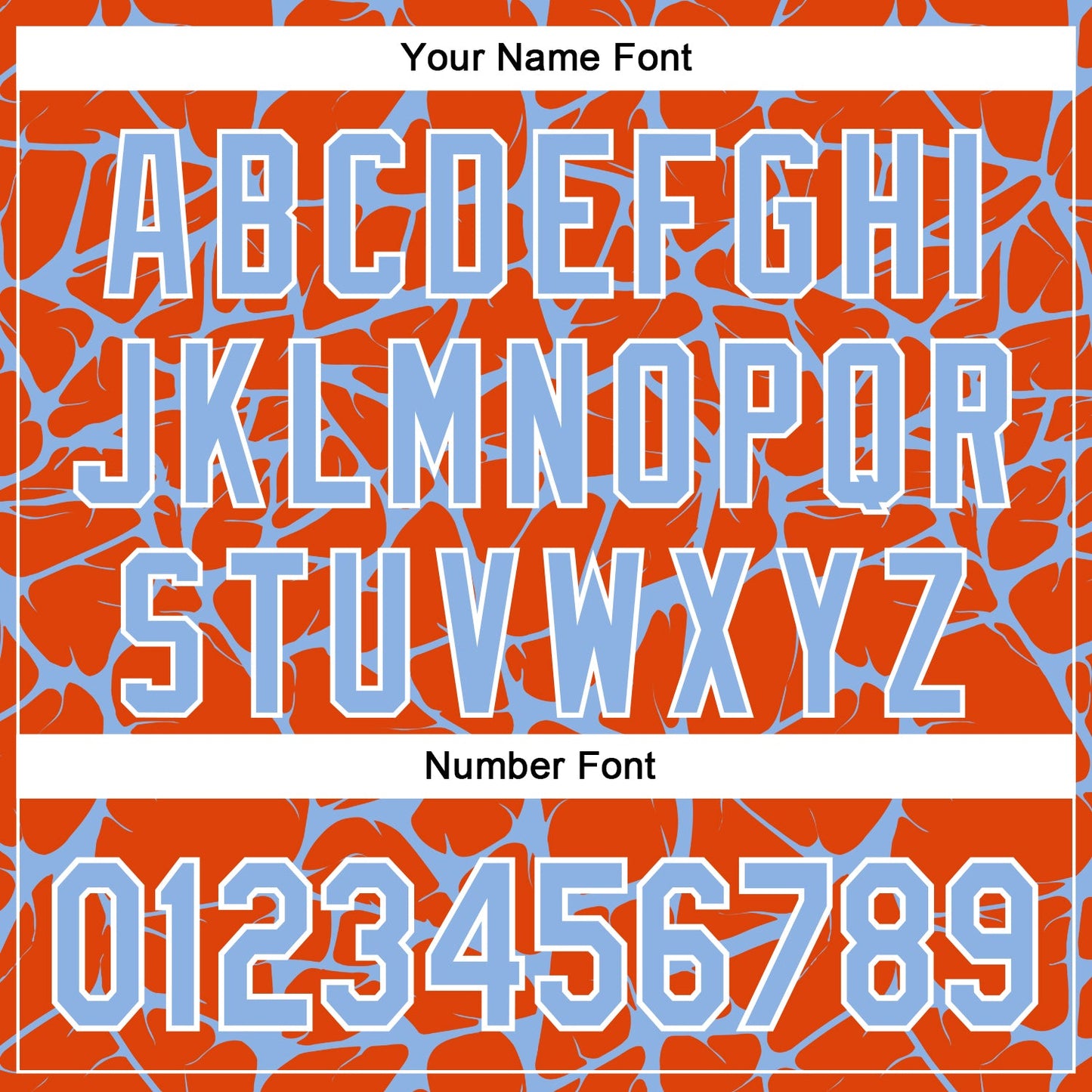 Custom Orange Light Blue-White Abstract Network Bomber Full-Snap Varsity Letterman Hoodie Jacket view 6