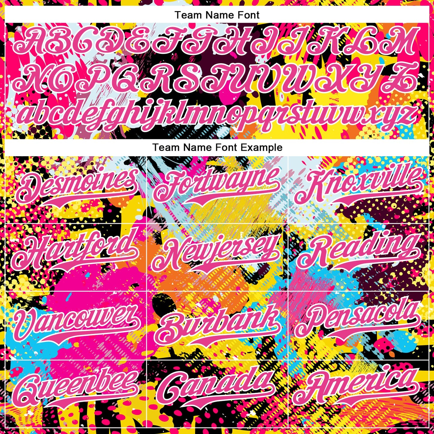 Custom Graffiti Pattern Pink Black-White Splash Bomber Full-Snap Varsity Letterman Hoodie Jacket view 5