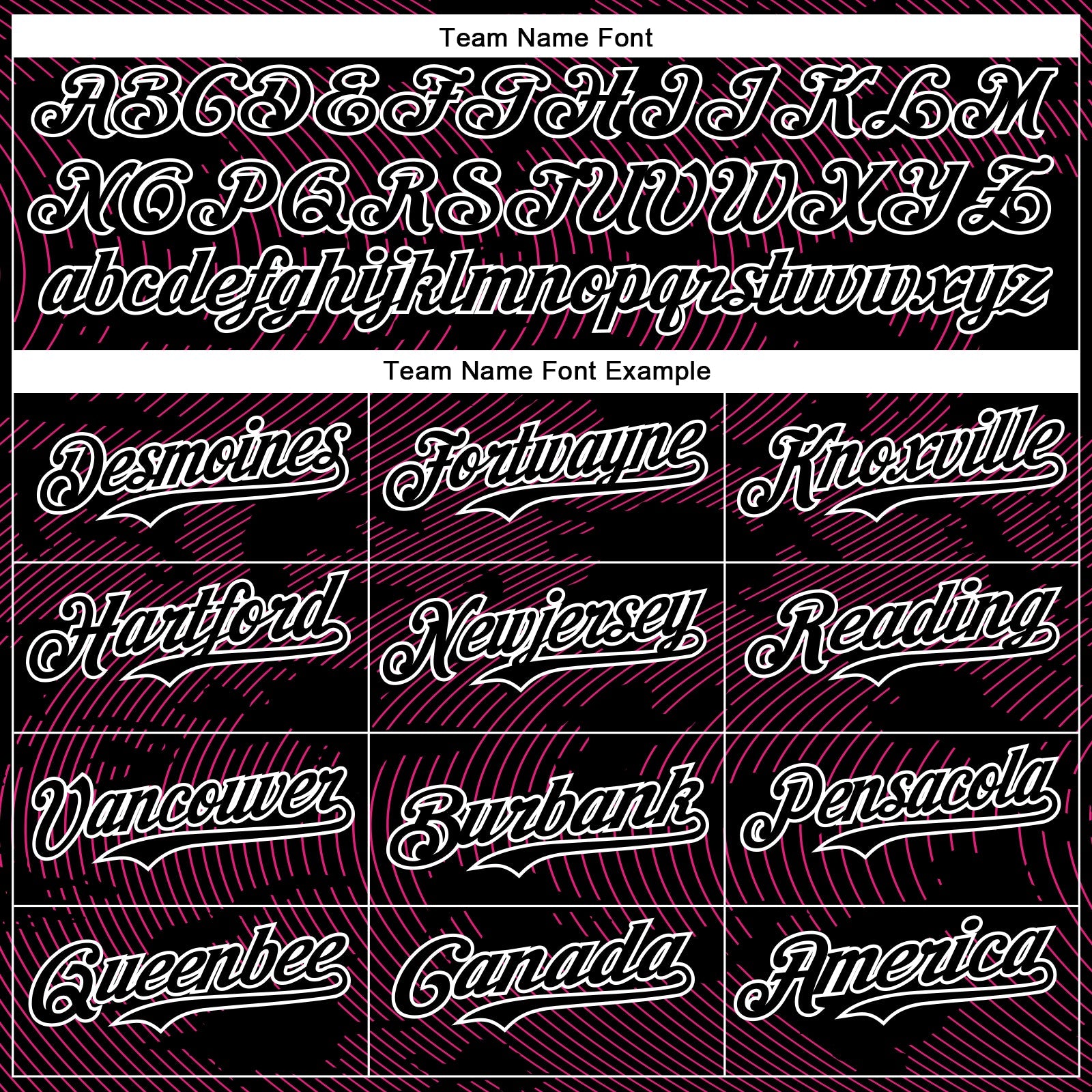 Custom Black Hot Pink-White Curve Lines Bomber Full-Snap Varsity Letterman Hoodie Jacket view 5