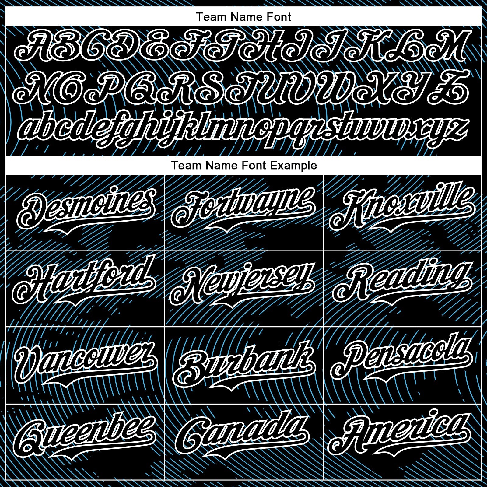 Custom Black Sky Blue-White Curve Lines Bomber Full-Snap Varsity Letterman Hoodie Jacket view 5