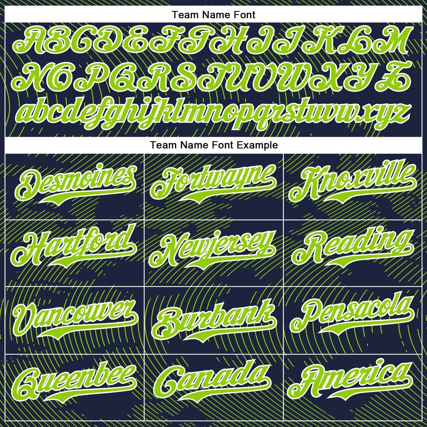Custom Navy Neon Green-White Curve Lines Bomber Full-Snap Varsity Letterman Hoodie Jacket view 5