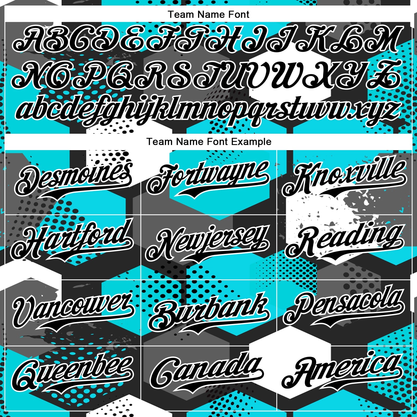 Custom Black Teal-White Geometric Shape Bomber Full-Snap Varsity Letterman Hoodie Jacket view 5