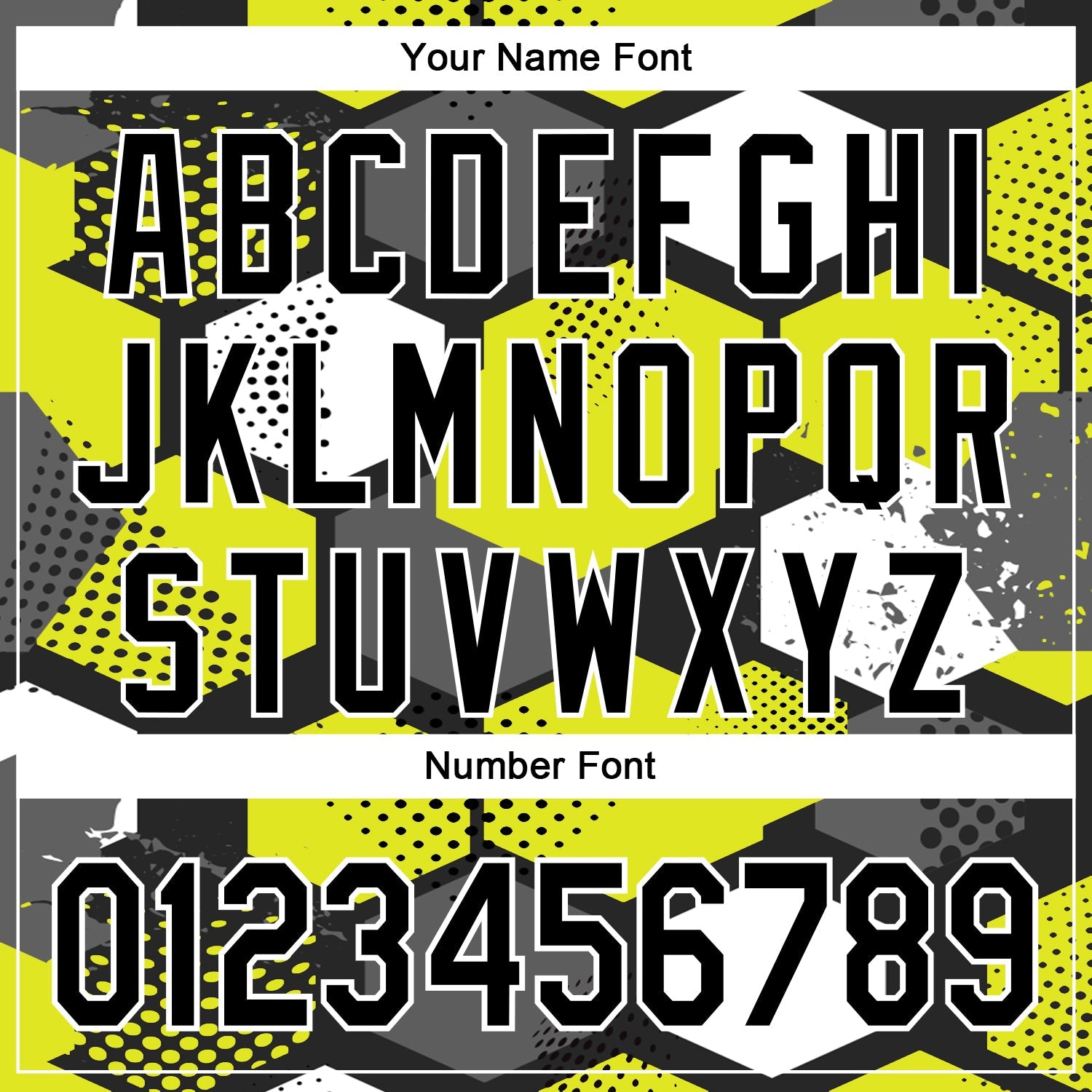 Custom Black Neon Yellow-White Geometric Shape Bomber Full-Snap Varsity Letterman Hoodie Jacket view 6