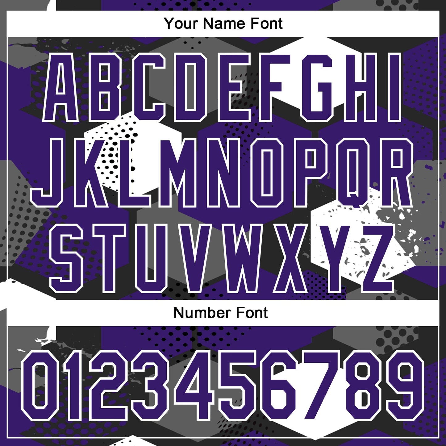 Custom Black Purple-White Geometric Shape Bomber Full-Snap Varsity Letterman Hoodie Jacket view 6