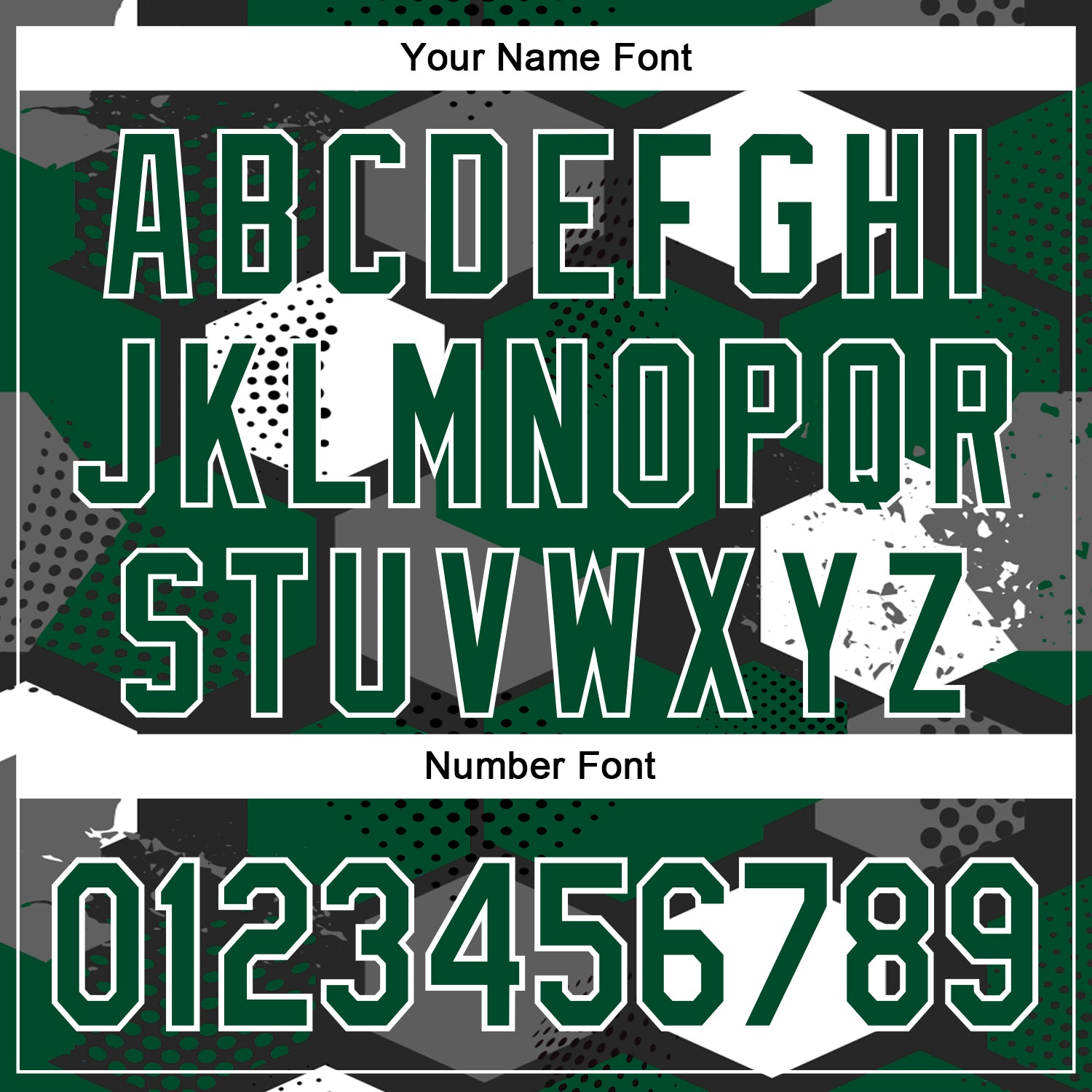 Custom Black Kelly Green-White Geometric Shape Bomber Full-Snap Varsity Letterman Hoodie Jacket view 6