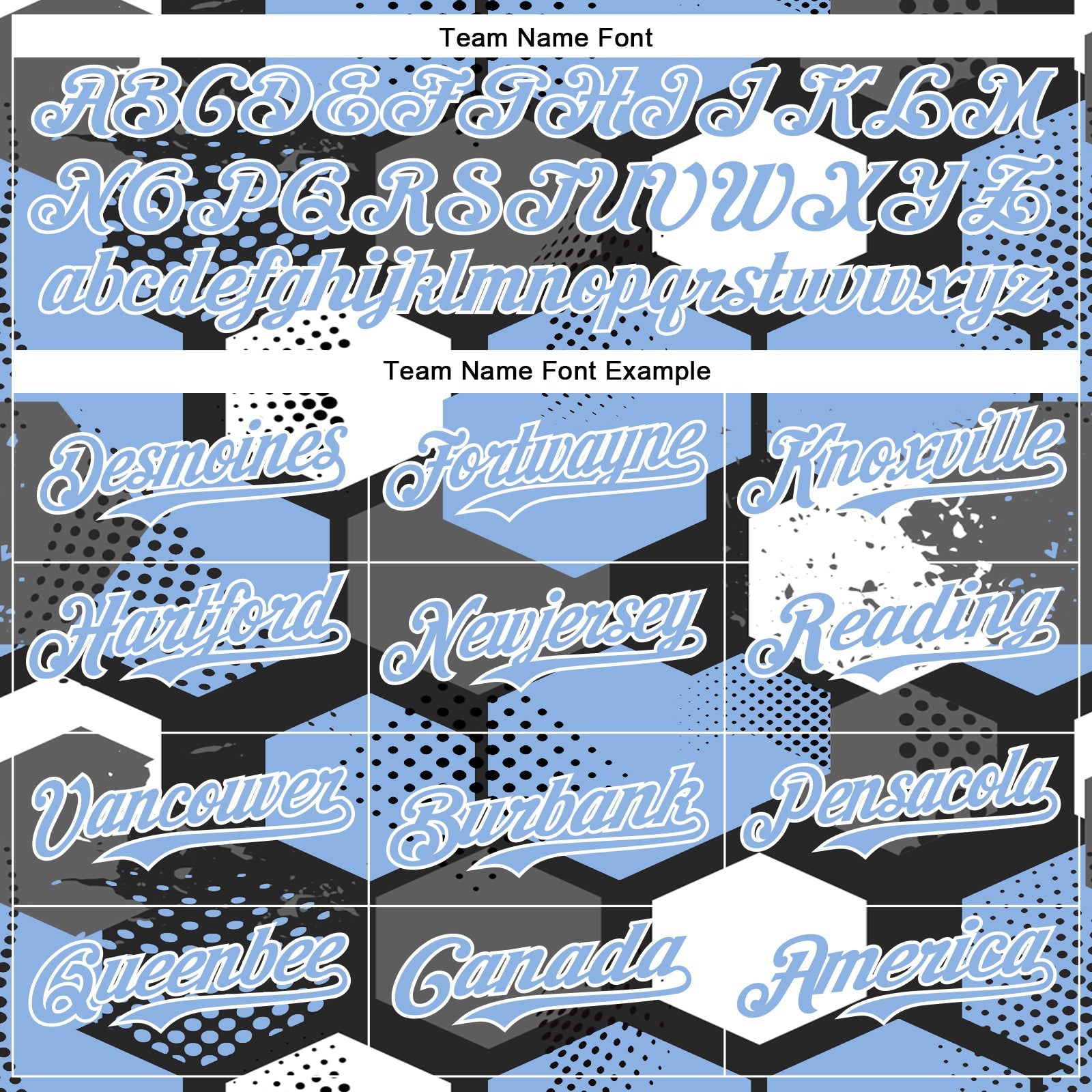 Custom Black Light Blue-White Geometric Shape Bomber Full-Snap Varsity Letterman Hoodie Jacket view 5