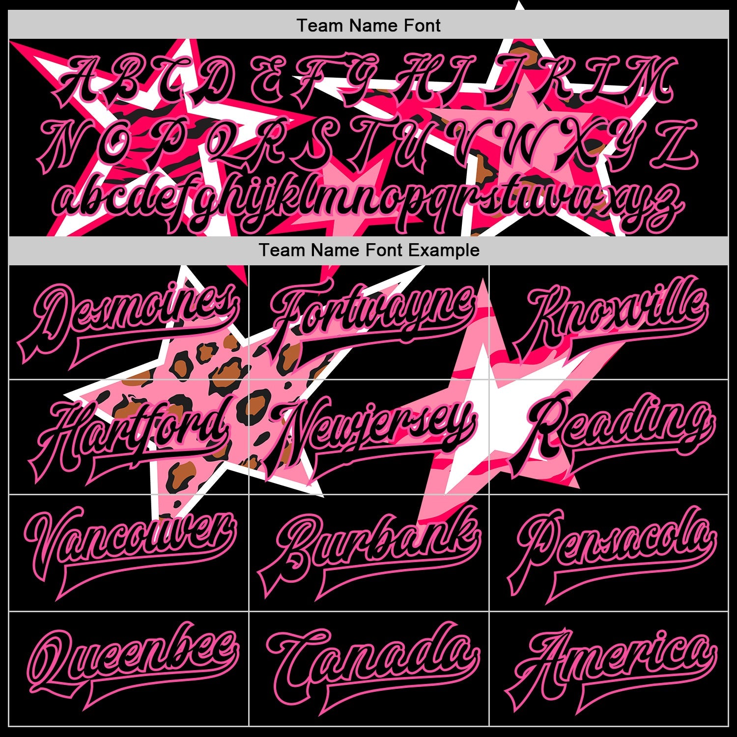 Custom Black Pink Y2K Stars Bomber Full-Snap Varsity Letterman Jacket view 5