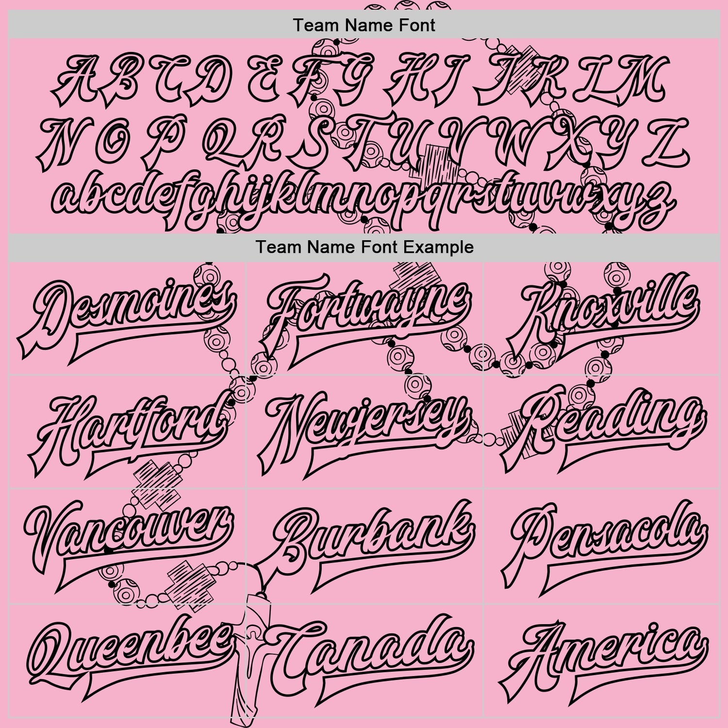 Custom Light Pink Black-White Gothic Crosses Bomber Full-Snap Varsity Letterman Jacket view 5