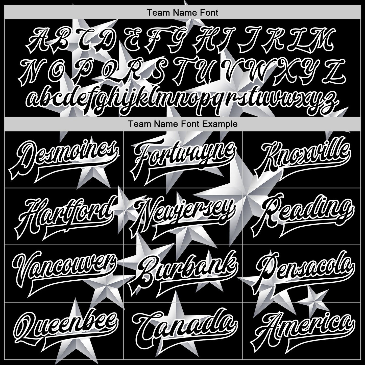 Custom Black White Y2K Stars Bomber Full-Snap Varsity Letterman Jacket view 5