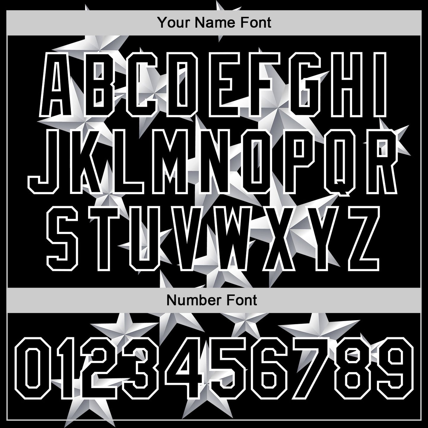 Custom Black White Y2K Stars Bomber Full-Snap Varsity Letterman Jacket view 6