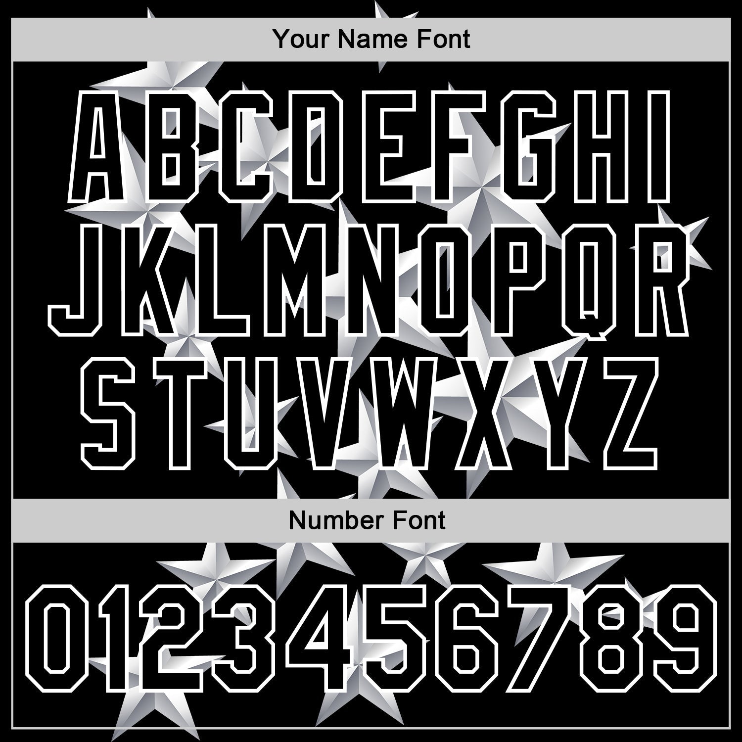 Custom Black White Y2K Stars Bomber Full-Snap Varsity Letterman Jacket view 6