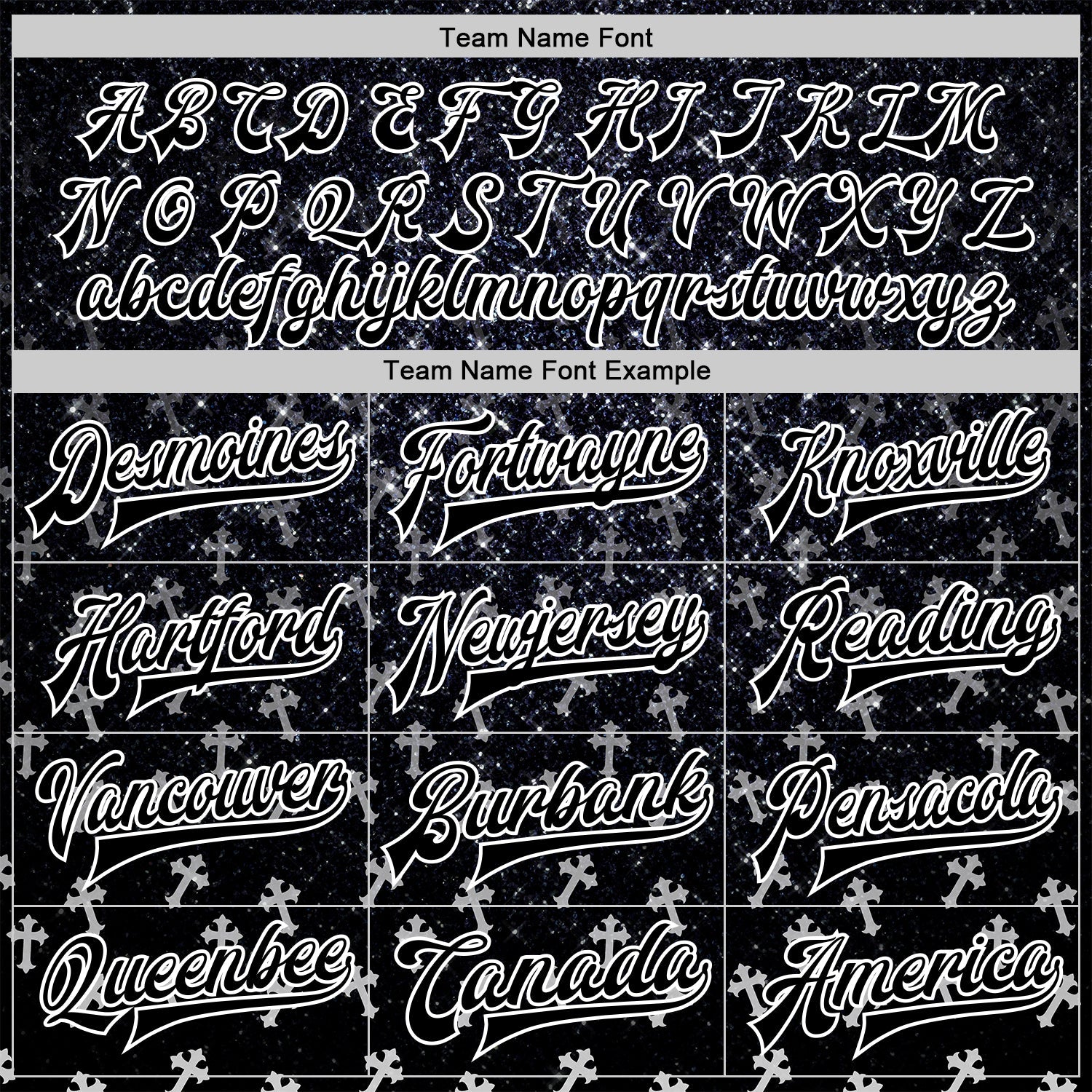 Custom Black White Gothic Glitter Crosses Bomber Full-Snap Varsity Letterman Jacket view 5