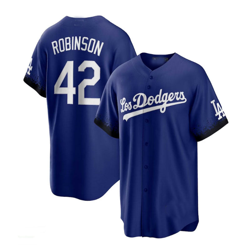 Los Angeles Dodgers #42 Jackie Robinson City Connect Replica Player Jersey - Royal Baseball Jerseys - Main View
