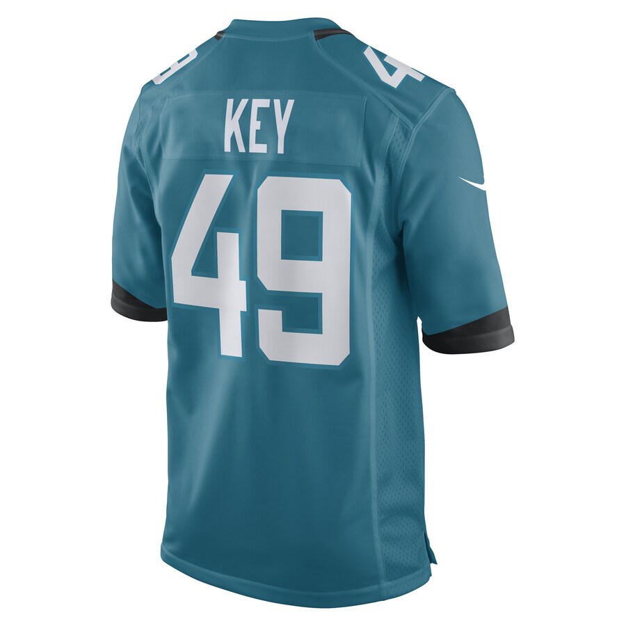 J.Jaguars #49 Arden Key Teal Game Player Jersey Stitched American Football Jerseys - Main View