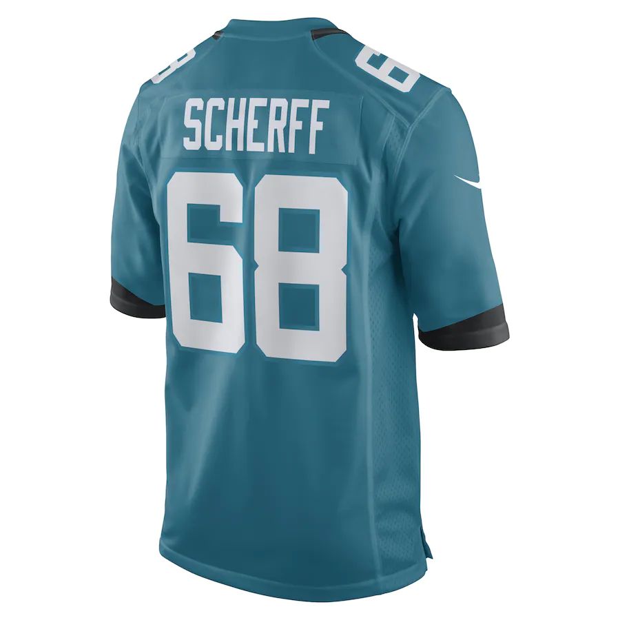 J.Jaguars #68 Brandon Scherff Teal Game Player Jersey Stitched American Football Jerseys - Main View