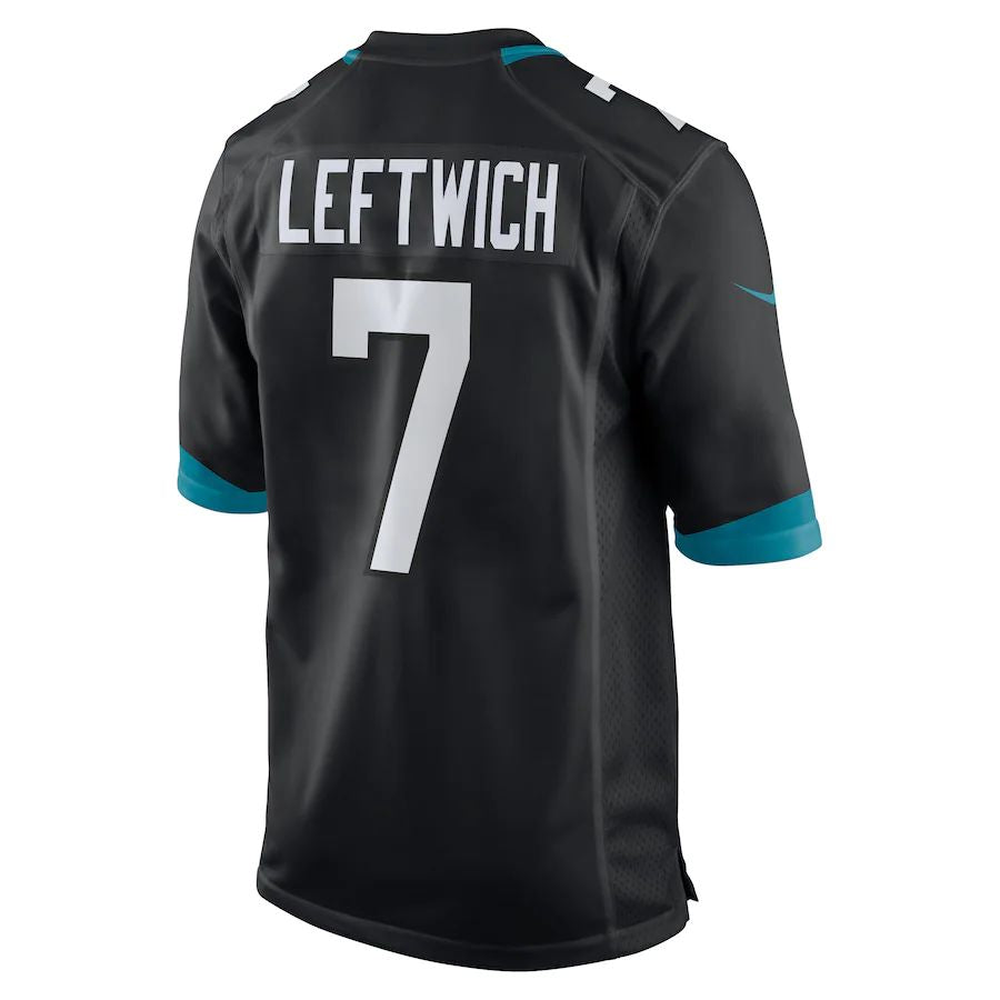J.Jaguars #7 Byron Leftwich Black Alternate Retired Player Game Jersey Stitched American Football Jerseys - Main View