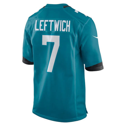 J.Jaguars #7 Byron Leftwich Teal Retired Player Game Jersey Stitched American Football Jerseys - Main View