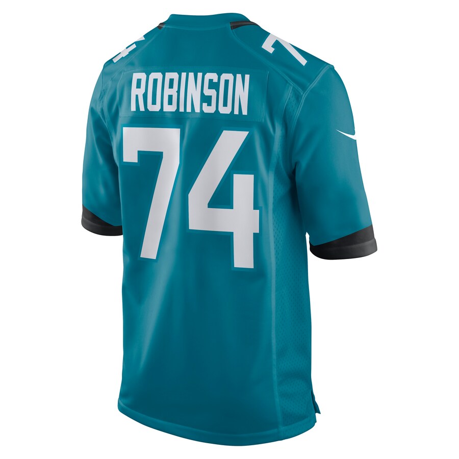 J.Jaguars #74 Cam Robinson Teal Game Jersey Stitched American Football Jerseys - Main View