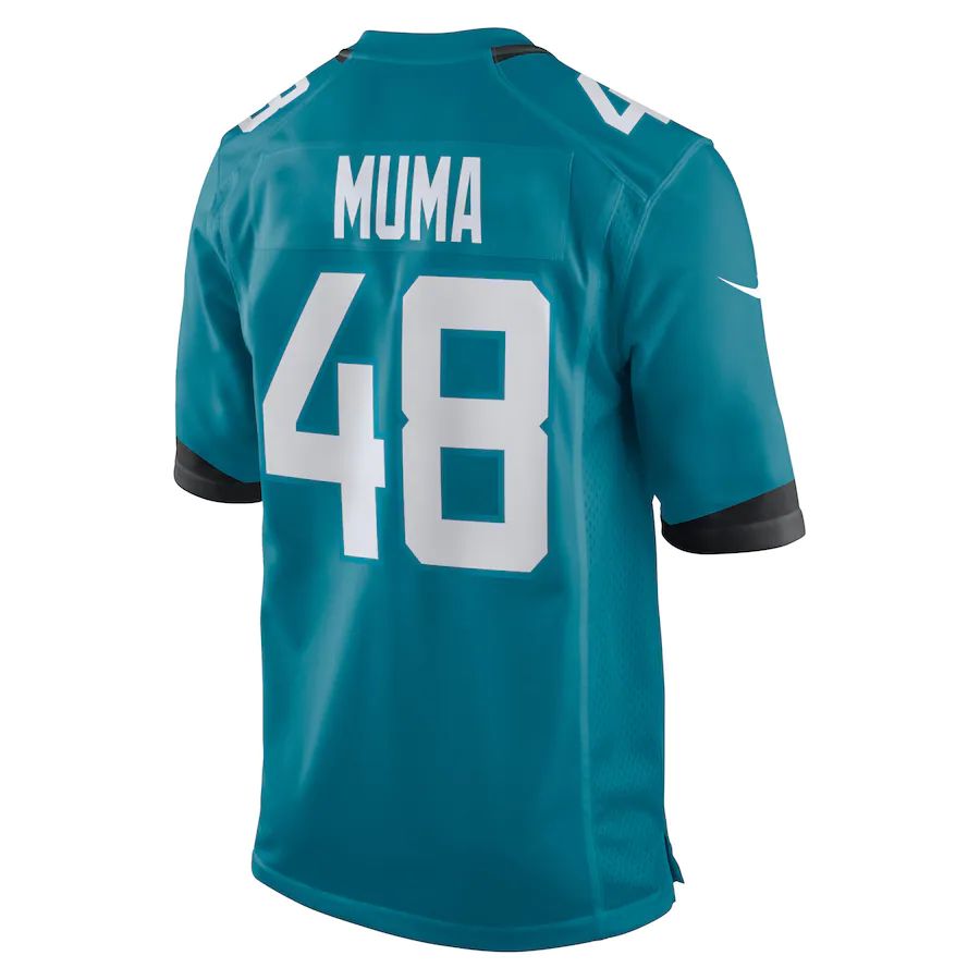 J.Jaguars #48 Chad Muma Teal Game Jersey Stitched American Football Jerseys - Main View