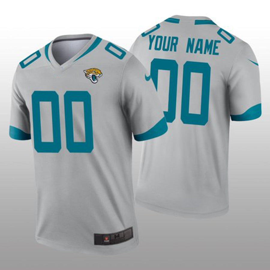Custom J.Jaguars Silver Inverted Legend Jersey Stitched American Football Jerseys - Main View