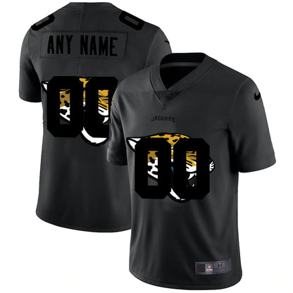 Custom J.Jaguars Team Logo Dual Overlap Limited Jersey Black Stitched American Football Jerseys - Main View