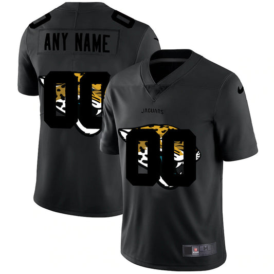 Custom J.Jaguars Team Logo Dual Overlap Limited Jersey Black Stitched American Football Jerseys - Main View