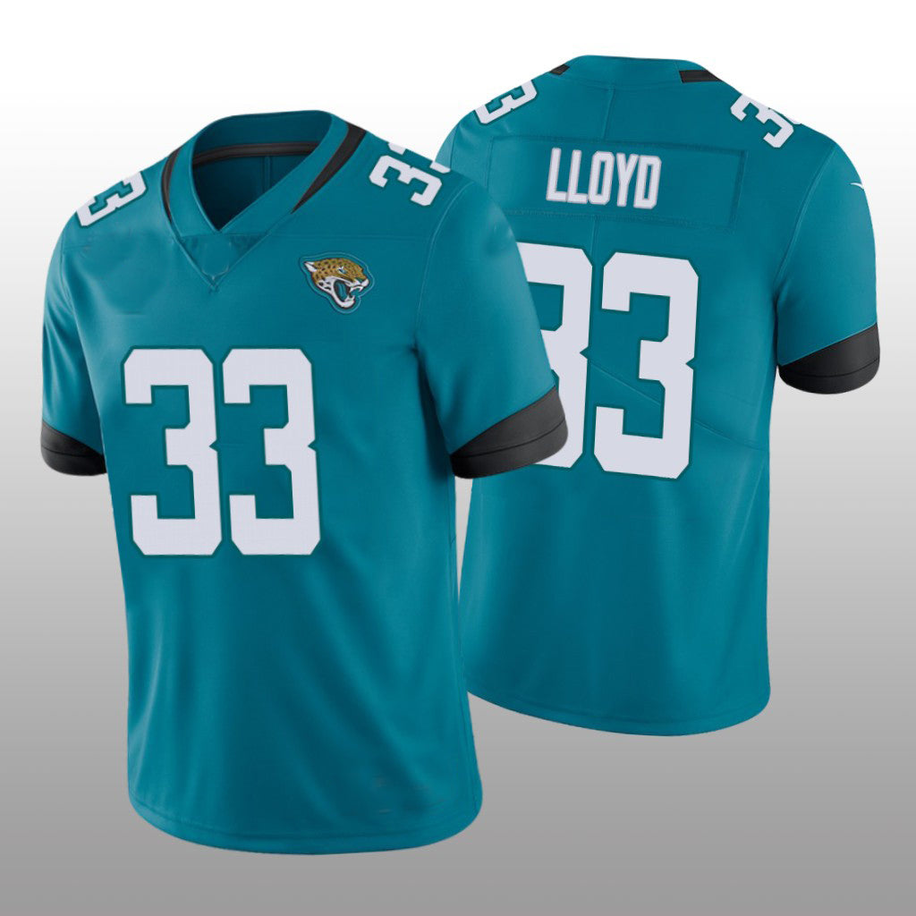 J.Jaguars #33 Devin Lloyd 2022 London Games Teal Vapor Limited Jersey Stitched American Football Jerseys - Main View