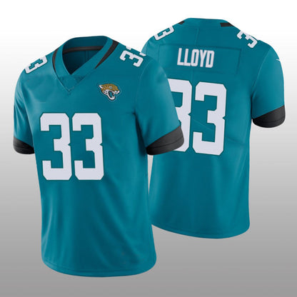 J.Jaguars #33 Devin Lloyd 2022 London Games Teal Vapor Limited Jersey Stitched American Football Jerseys - Main View