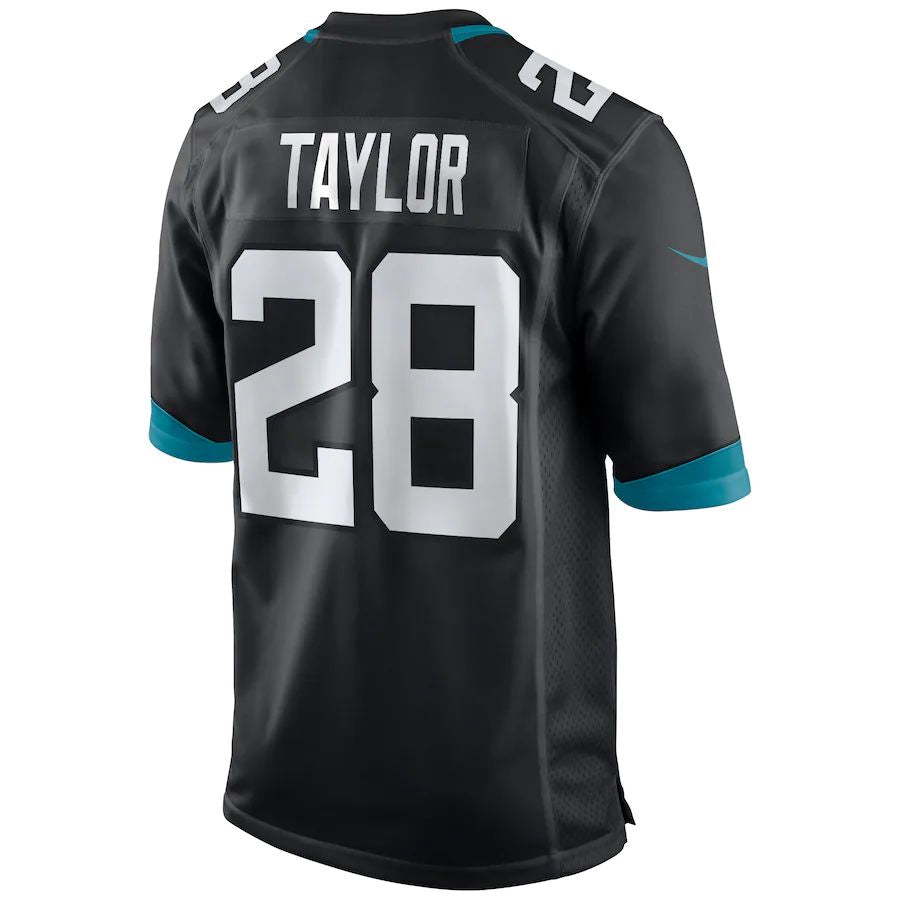 J.Jaguars #28 Fred Taylor Black Game Retired Player Jersey Stitched American Football Jerseys - Main View