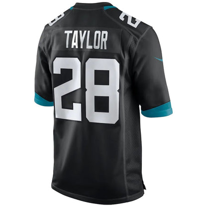 J.Jaguars #28 Fred Taylor Black Game Retired Player Jersey Stitched American Football Jerseys - Main View