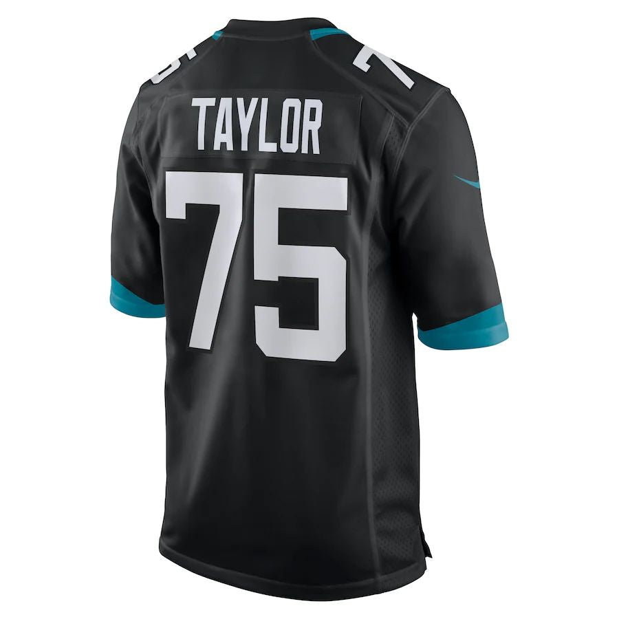 J.Jaguars #75 Jawaan Taylor Black Game Jersey Stitched American Football Jerseys - Main View