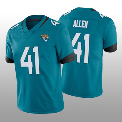 J.Jaguars #41 Josh Allen 2022 London Games Teal Vapor Limited Jersey Stitched American Football Jerseys - Main View