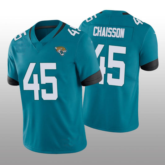 J.Jaguars #45 K'Lavon Chaisson 2022 London Games Teal Vapor Limited Jersey Stitched American Football Jerseys - Main View