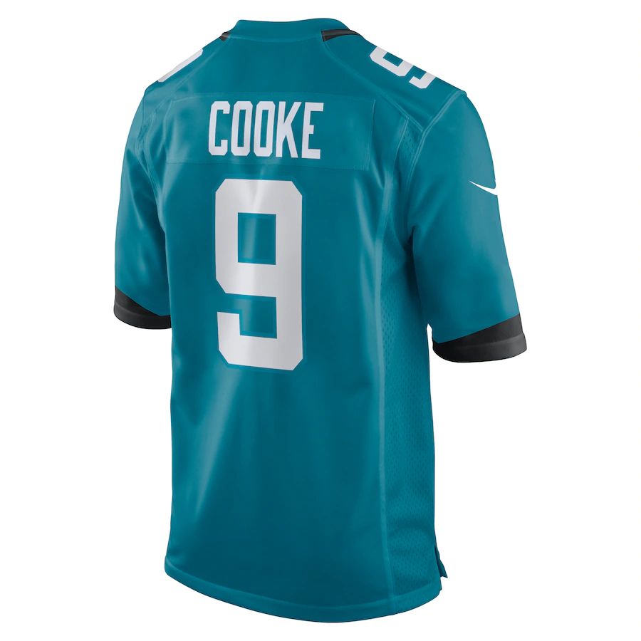 J.Jaguars #9 Logan Cooke Teal Game Jersey Stitched American Football Jerseys - Main View