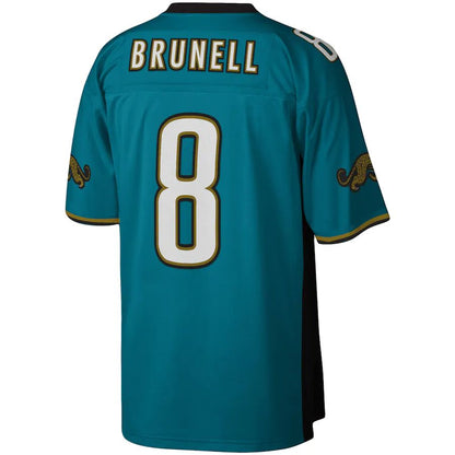 J.Jaguars #8 Mark Brunell Mitchell & Ness Teal Legacy Replica Jersey Stitched American Football Jerseys - Main View