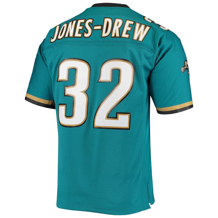 J.Jaguars #32 Maurice Jones-Drew Mitchell & Ness Teal Legacy Replica Jersey Stitched American Football Jerseys - Main View