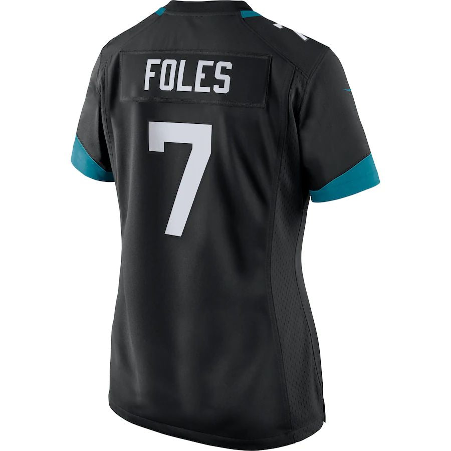 J.Jaguars #7 Nick Foles Black 25th Season Game Jersey Stitched American Football Jerseys - Main View