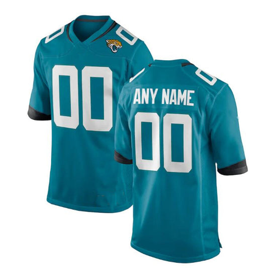 Custom J.Jaguars Teal Alternate Game Jersey Stitched American Football Jerseys - Main View